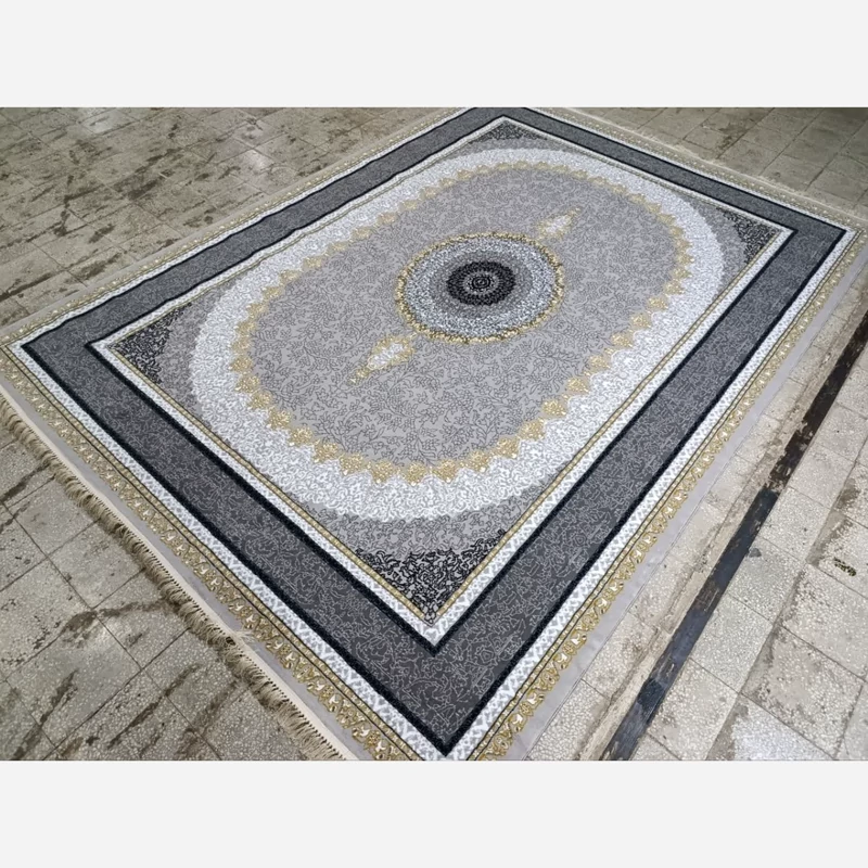 فرش ماشینی بی سی اف 12 متری طرح سا حل نقره ای