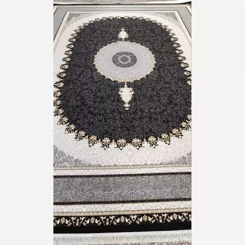 فرش ماشینی 6 متری بی سی اف طرح ساحل سر مه ای
