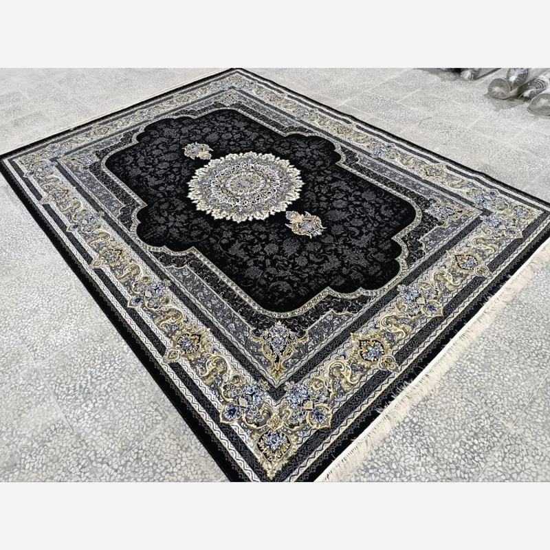 فرش ماشینی بی سی اف 9متری طرح سروش مشکی